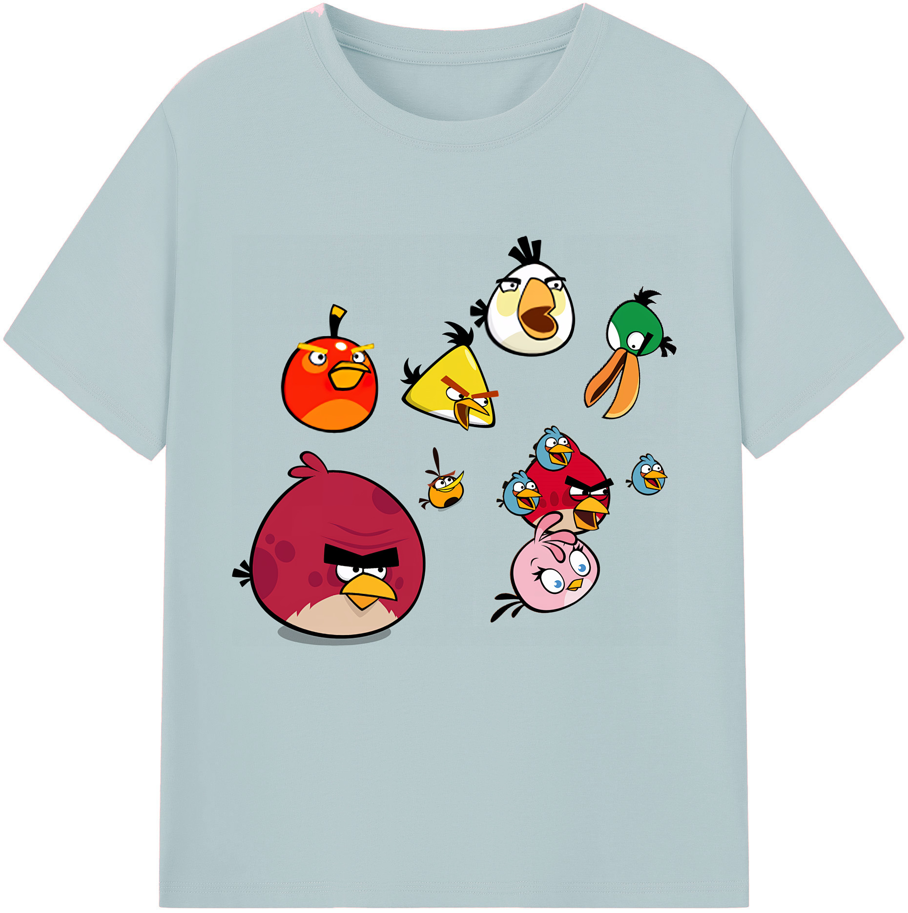 （画像用） Angry Birds アングリーバード 綿100％半袖Tシャツ（フロントプリント）